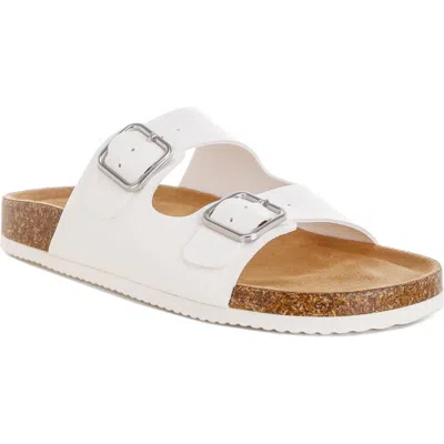London Rag Gloriosa Double Strap Slide Sandal In White