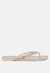 London Rag Golightly Rhinestone Flip Flop In Beige