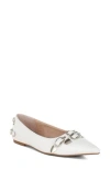 London Rag Golini Buckle Ballet Flat In White