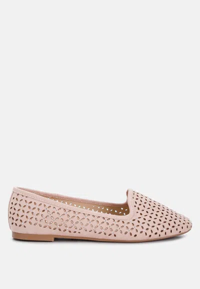 London Rag Gordon Perforated Ballerinas In Pink