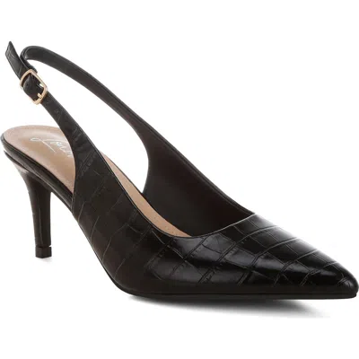London Rag Halins Pointed Toe Slingback Pump In Black