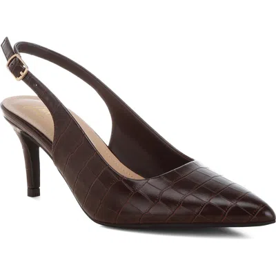 London Rag Halins Pointed Toe Slingback Pump In Brown