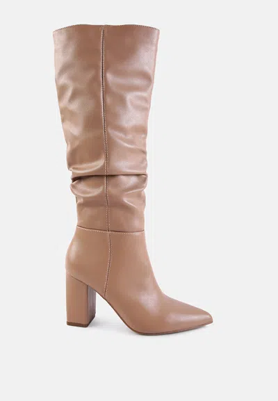 London Rag Hanoi Knee High Slouch Boots In Gray