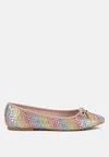 LONDON RAG HARRIET GLITTER FAUX LEATHER FLAT BALLERINAS