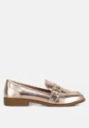 London Rag Haruka Metallic Faux Leather Loafers In Multi