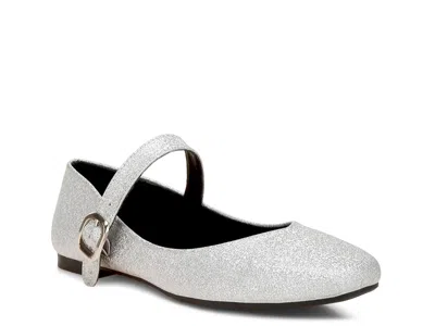 London Rag Herma Mary Jane Flat In Silver