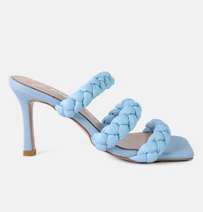 London Rag High Bae Pointed Heel Braided Sandals In Blue