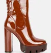 London Rag High Key Collared High Heel Ankle Boot In Brown