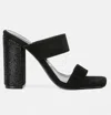London Rag High Sass Rhinestone Embellished Sandals In Black