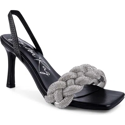 London Rag High Society Diamante Slingback Sandal In Black