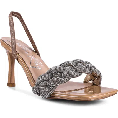 London Rag High Society Diamante Slingback Sandal In Latte
