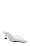 London Rag Holin Rhinestone Logo Pointed Toe Pump In Silver