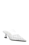 London Rag Holin Rhinestone Logo Pointed Toe Pump In White