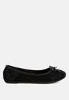 London Rag Hosana Rhinestones And Stud Embellished Ballet Flats In Black