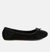 London Rag Hosana Rhinestones And Stud Embellished Ballet Flats In Black