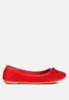 London Rag Hosana Rhinestones And Stud Embellished Ballet Flats In Red