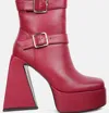 London Rag Hot Cocoa High Platform Ankle Boots In Red
