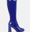 LONDON RAG HYPNOTIZE PATENT PU BLOCK HEELED CALF BOOTS