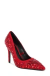 London Rag Iceout Crystal Embellished Pump In Red