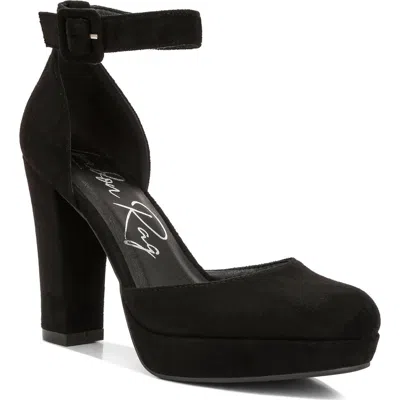 London Rag Inigo Interchangeable Ankle Strap Platform Pump In Black