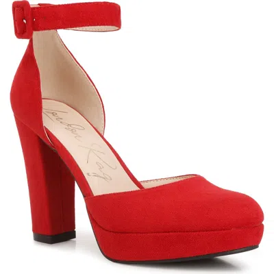 London Rag Inigo Interchangeable Ankle Strap Platform Pump In Red