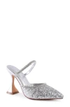 London Rag Iris Glitter Spool Heel Sandal In Silver