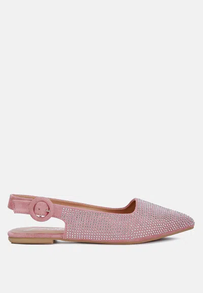 London Rag Jarisa Rhinestones Embellished Slingback Mules In Pink
