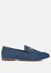 London Rag Jiro Horsebit Detail Flat Loafers In Blue