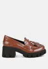 London Rag Jonah Platform Loafer In Brown
