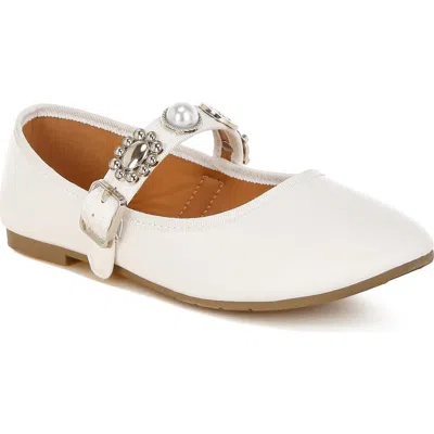 London Rag Kavana Mary Jane Flat In White