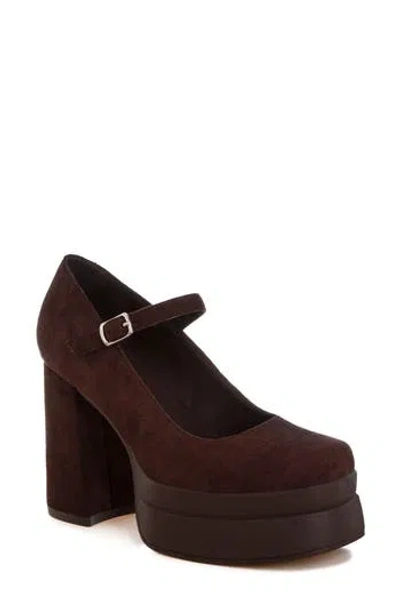 London Rag Kenny Mary Jane Platform Pump In Brown