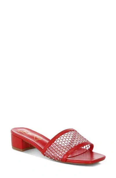 London Rag Kenzia Rhinestone Studded Sandal In Red