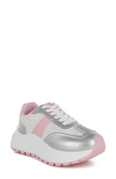 London Rag Koters Low Top Sneaker In Silver Pink