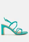 London Rag Kralor Knotted Strap Italian Block Heel Sandals In Blue