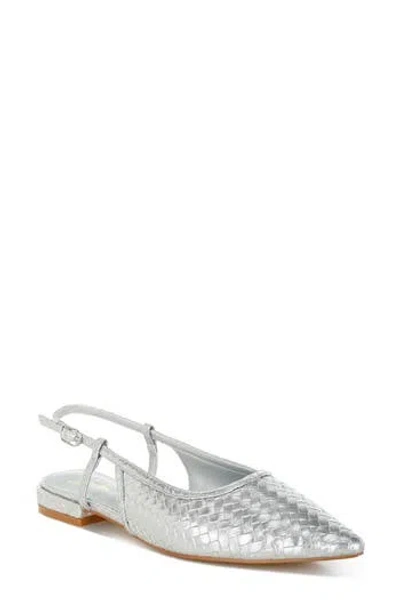 London Rag Kurina Pointed Toe Flat In Silver