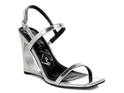 London Rag Ladra Wedge Sandal In Silver