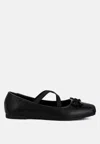 London Rag Leina Recycled Faux Leather Ballet Flats In Black