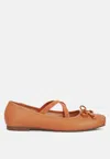 London Rag Leina Recycled Faux Leather Ballet Flats In Brown