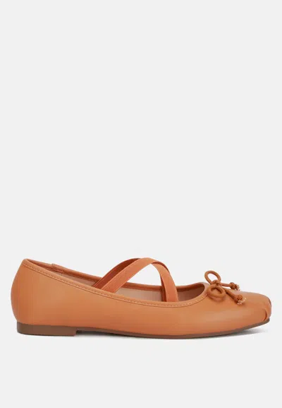 London Rag Leina Recycled Faux Leather Ballet Flats In Brown