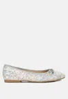 London Rag Lettie Sequin Embellished Ballet Flats In Silver