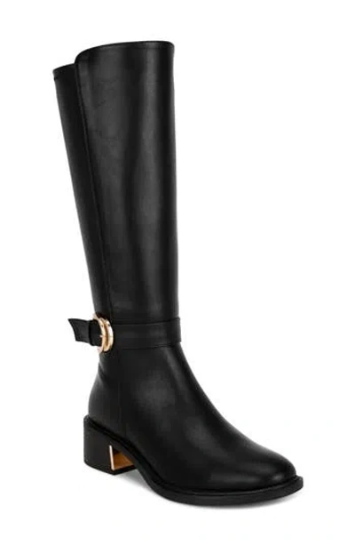 London Rag Lewang Leather Knee High Boot In Black