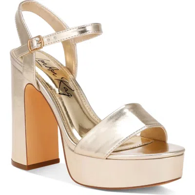 London Rag Lilasta Platform Block Heel Sandal In Gold