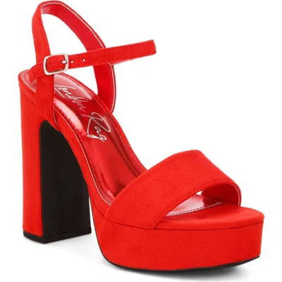 London Rag Lilasta Platform Block Heel Sandal In Red