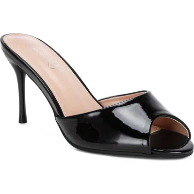 London Rag Lilith Peeptoe Slide Sandal In Black