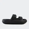 London Rag Loma Hovercraft Buckled Slides In Black