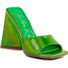 London Rag Lovebug Triangular Block Heel Sandals In Green