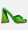 London Rag Lovebug Triangular Block Heel Sandals In Green