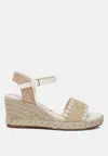 London Rag Lucas Raffia Wedge Heel Espadrilles In White