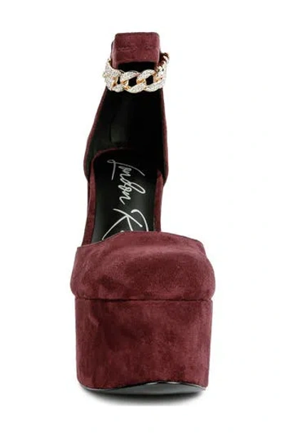 London Rag Lucky Me Platform Pump In Burgundy