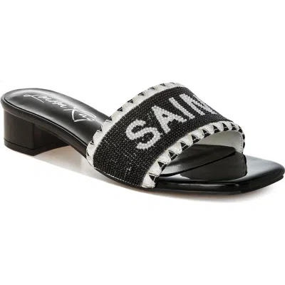 London Rag Lumina Beaded Sandal In Black